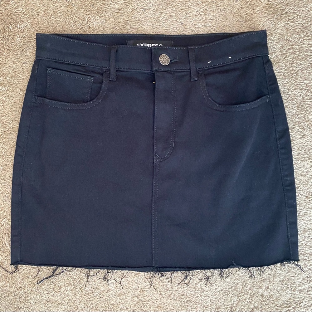 NWOT Express black denim mini